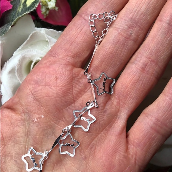 New! 925 stamped sterling silver heart bracelet - Picture 2 of 5